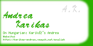 andrea karikas business card